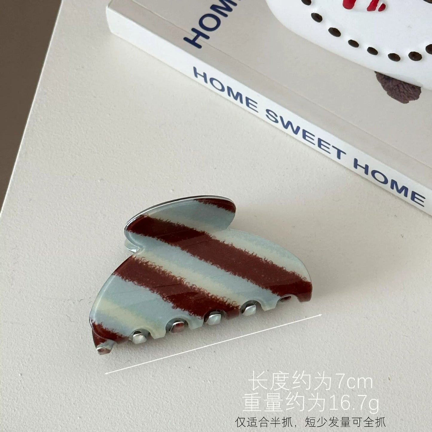 醋酸板材格紋鯊魚夾