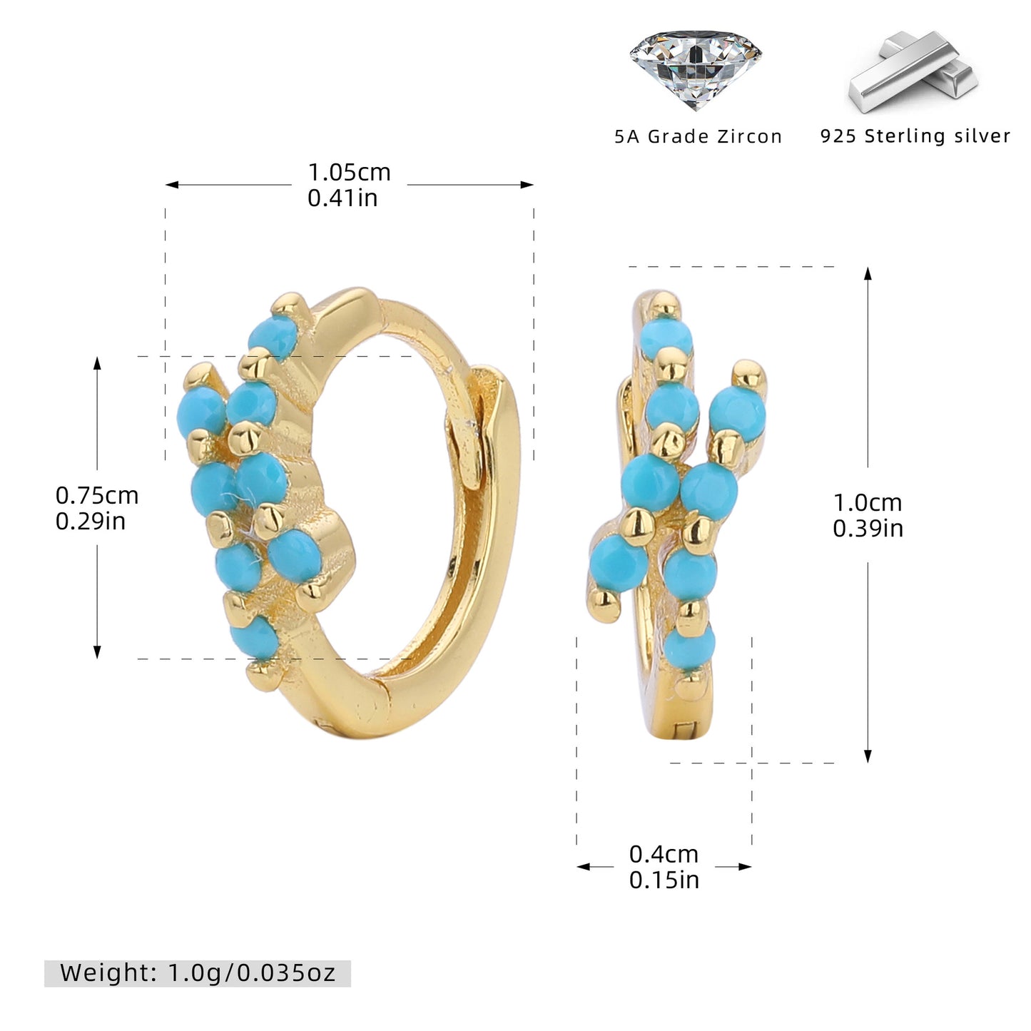 S925 歐美新款耳環INS極簡幾何鑲鋯耳飾輕奢小眾百搭飾品