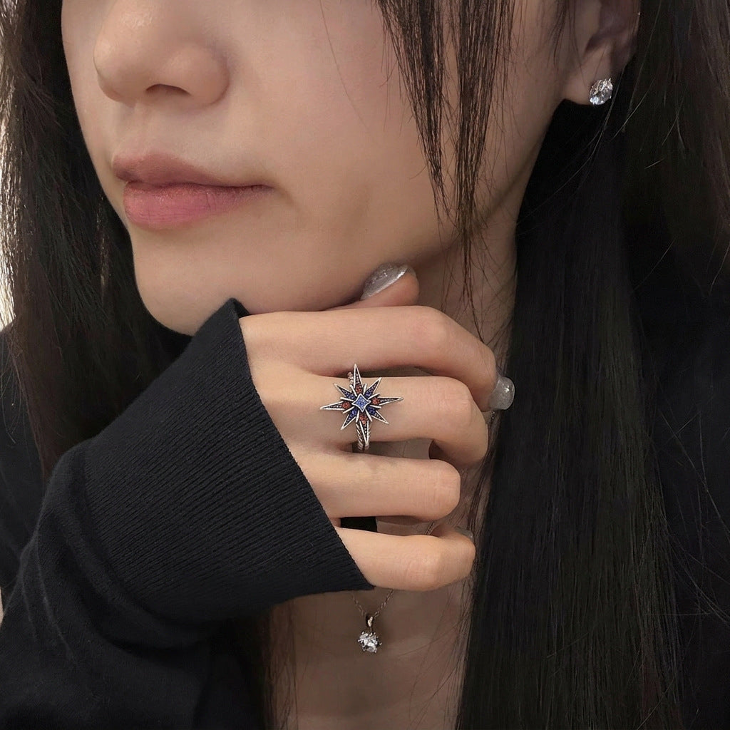 鋯石星星可調式戒指－商品主圖｜https://igowo.tw/