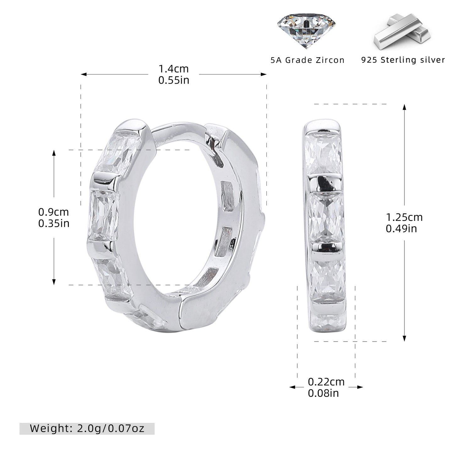 S925 新款耳環時尚多色方鋯圓形耳飾輕奢小眾高級感飾品