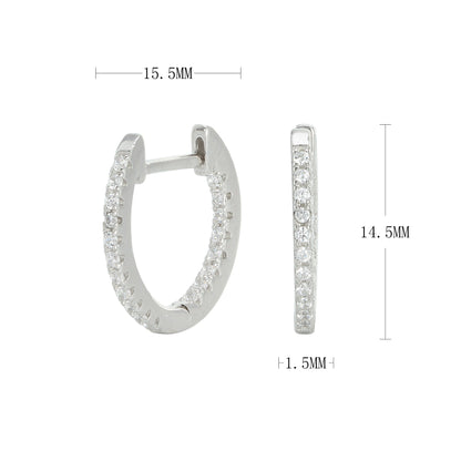 S925 ins歐美風彩色鋯石耳環鍍金保色耳扣耳飾飾品