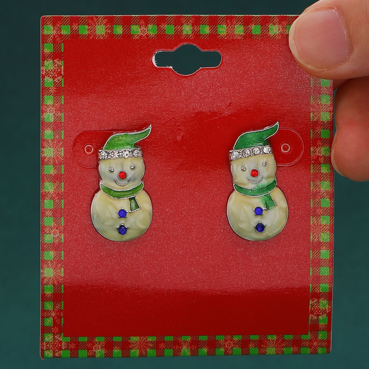 琺瑯金屬小鹿雪花耳釘－細節特寫24｜https://igowo.tw/