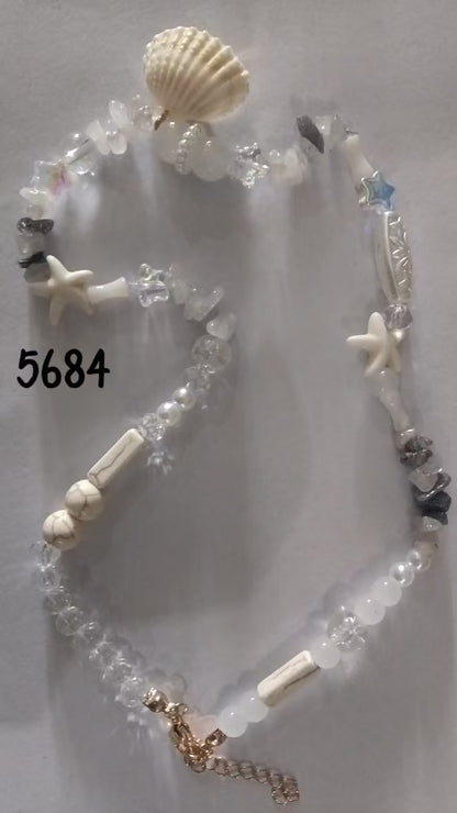 貝殼海星編織項鍊套組－綠色 7489款細節29｜https://igowo.tw/