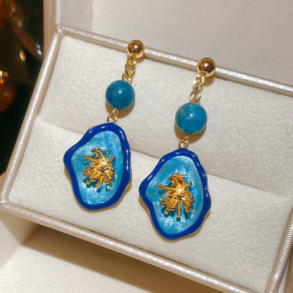 彩色琺瑯花朵耳釘－細節特寫73｜https://igowo.tw/