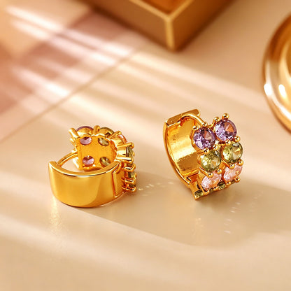 金色鋯石耳環