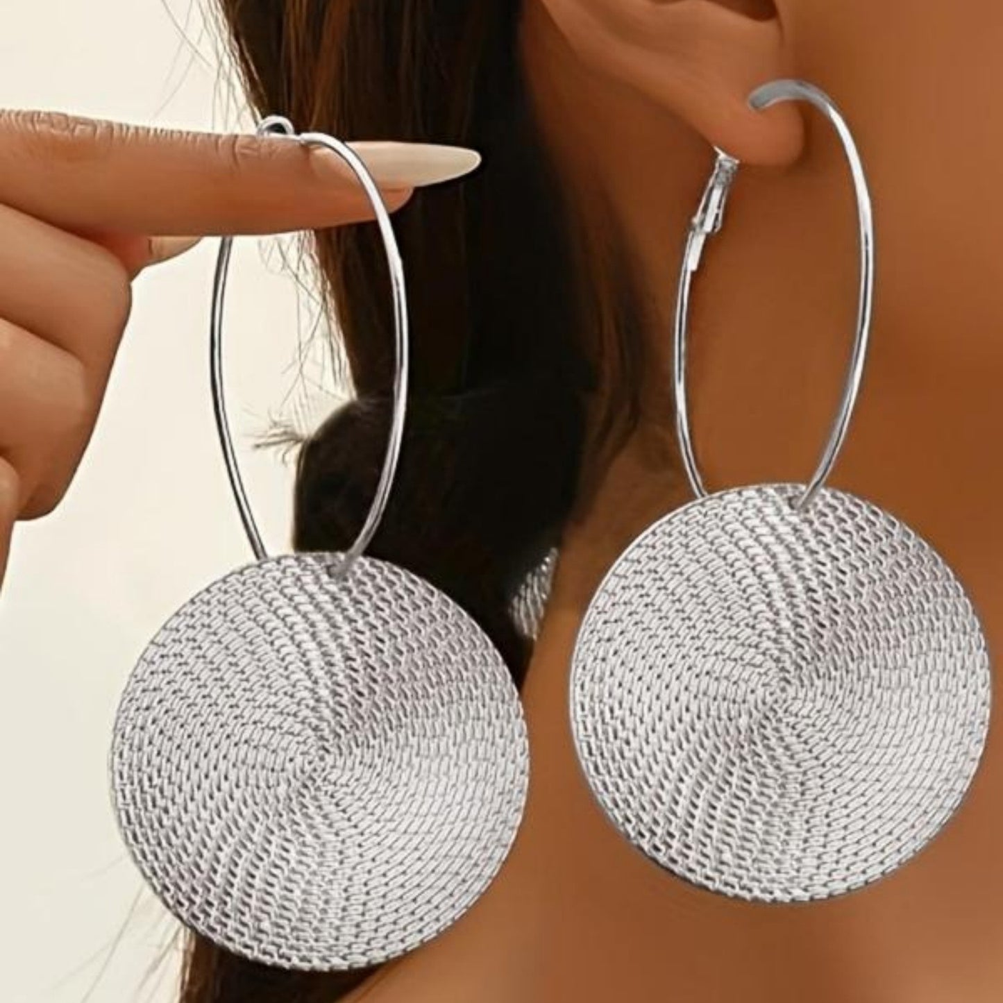 幾何嘻哈吊墜耳釘