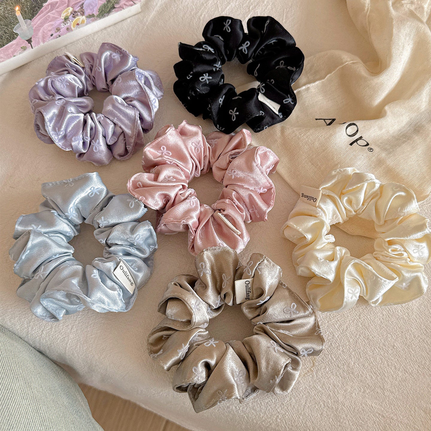 彈力繩蝴蝶結髮圈－商品主圖｜https://igowo.tw/