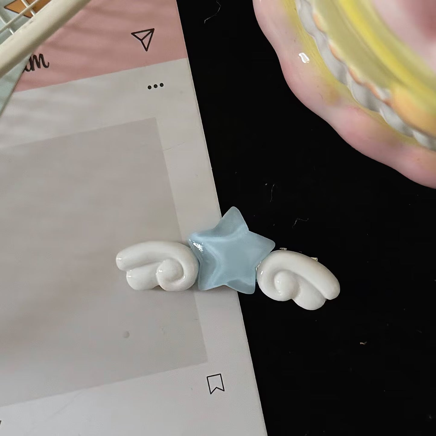 粉色星星翅膀髮夾