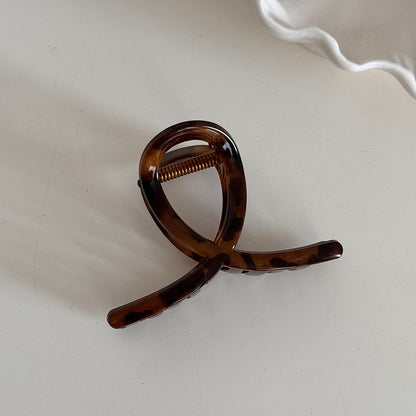 豹紋復古鯊魚夾