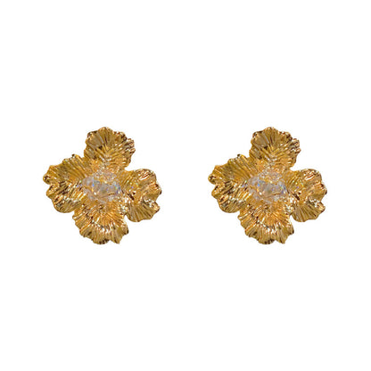 金屬花朵復古簡約耳釘