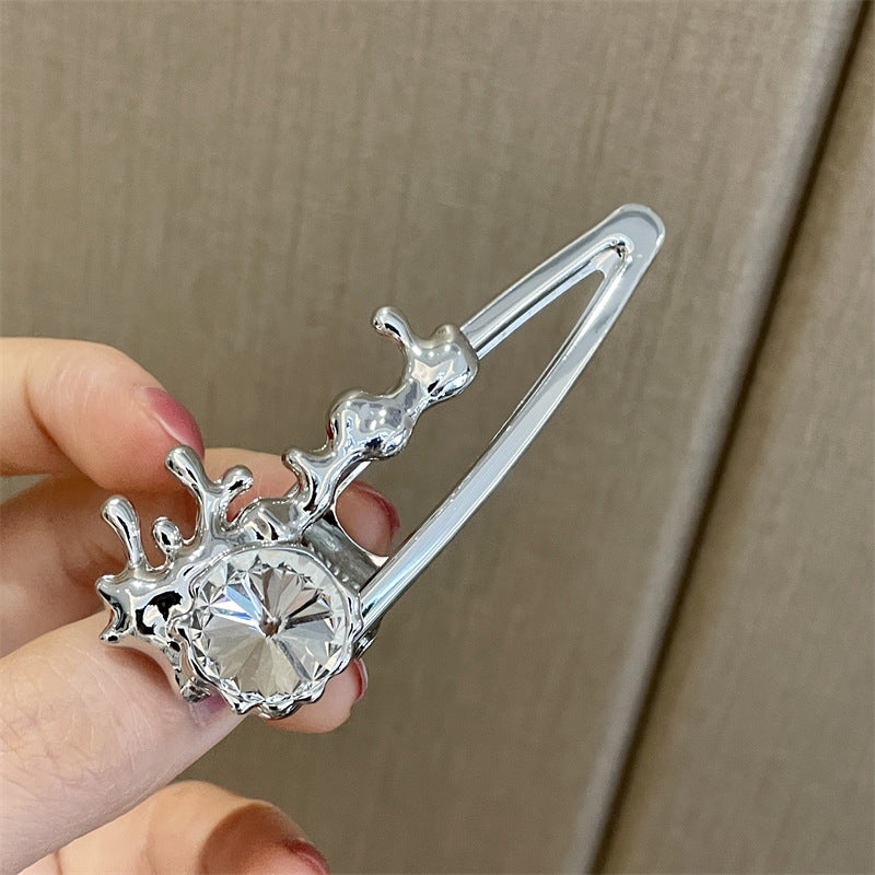 水晶碎銀誇張髮夾