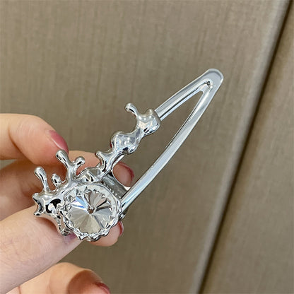 水晶碎銀誇張髮夾