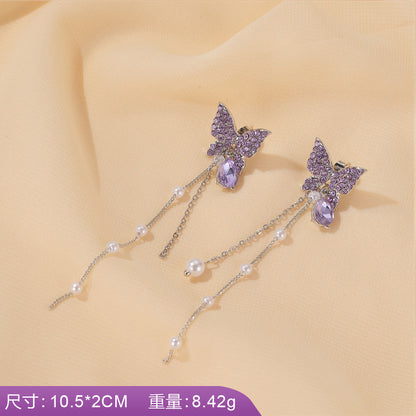 鋯石蝴蝶耳墜