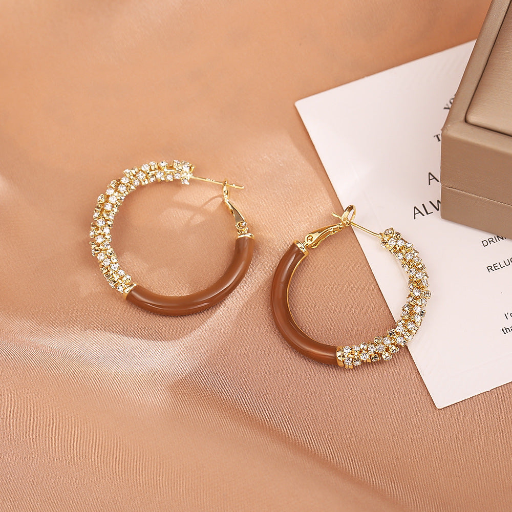 琺瑯圓圈復古誇張耳環－細節特寫2｜https://igowo.tw/