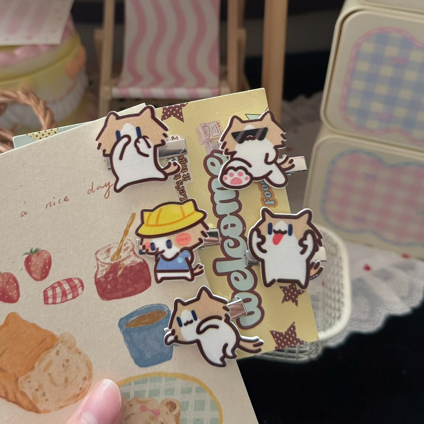 棕色貓咪髮夾－商品主圖｜https://igowo.tw/