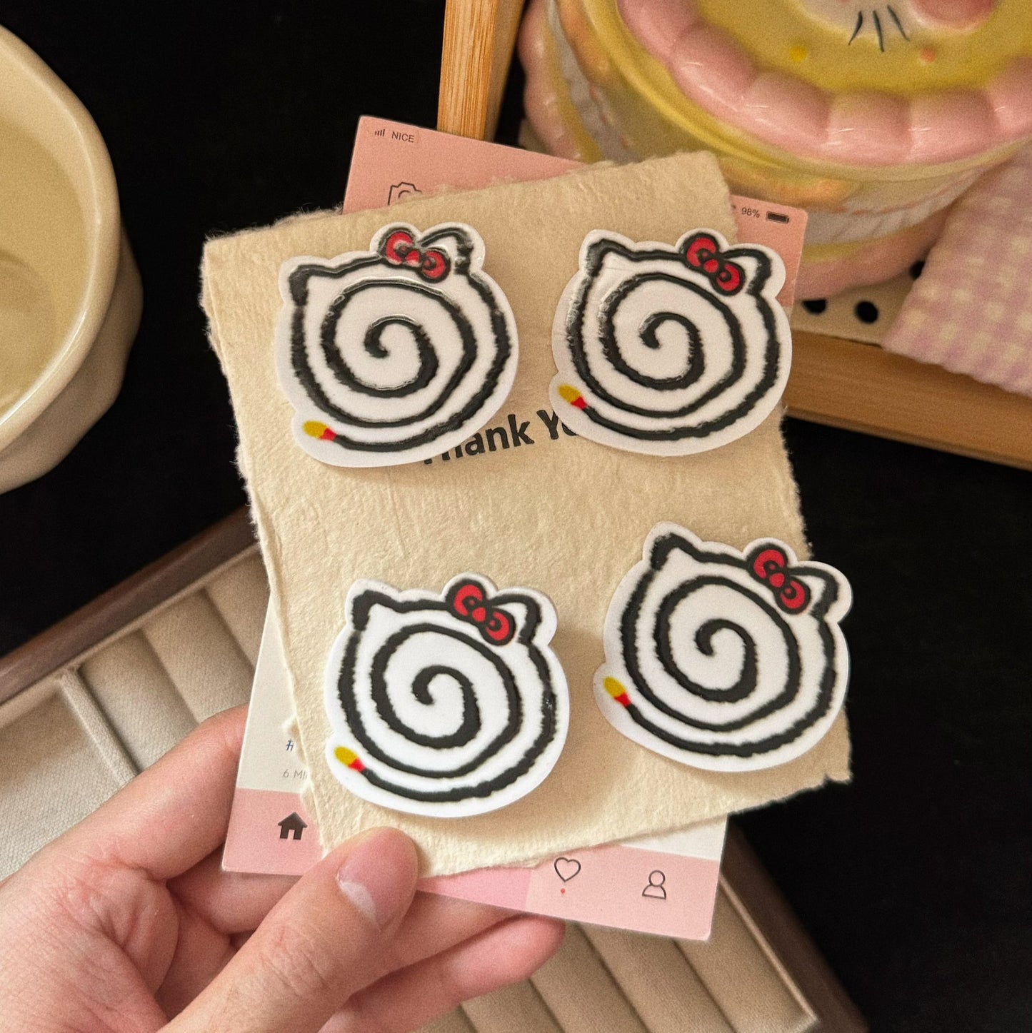 黑色貓咪卡通髮夾－商品主圖｜https://igowo.tw/
