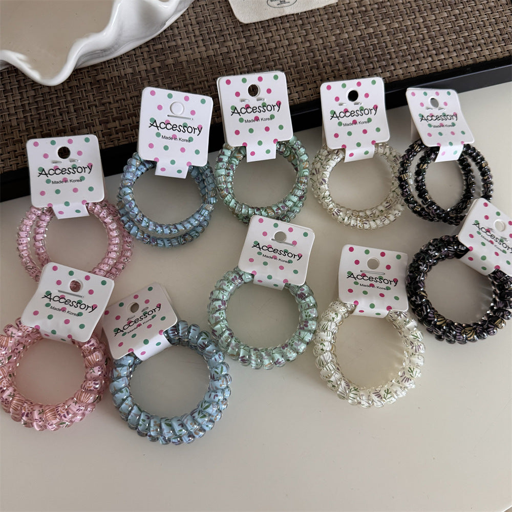 繽紛波點髮圈－電話髮圈-粉色粗款實拍｜https://igowo.tw/
