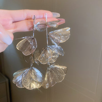 歐美跨境時尚金屬風流蘇耳釘輕奢高級感百搭耳環禮服晚宴氣質耳飾