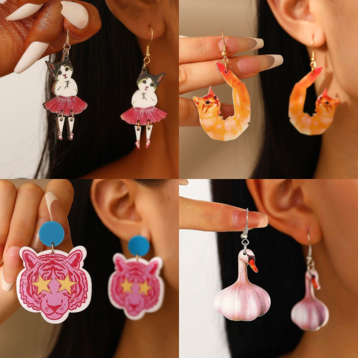 壓克力卡通耳環－商品主圖｜https://igowo.tw/