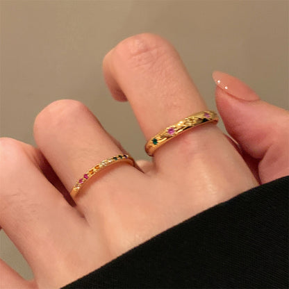 金色鋯石鑲鑽戒指－#戒指-金色款細節19｜https://igowo.tw/