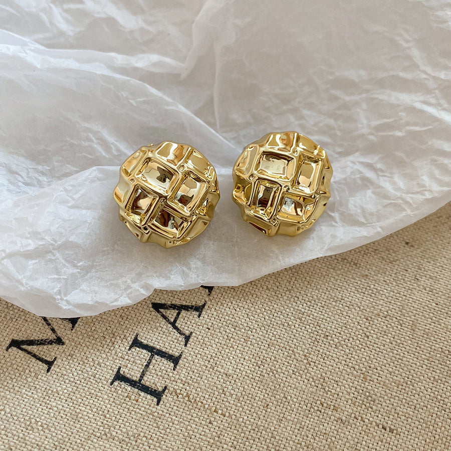 銀針不規則耳釘－60#銀針-金色款細節35｜https://igowo.tw/
