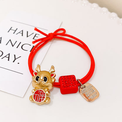 紅色彈力繩復古髮圈－細節特寫9｜https://igowo.tw/