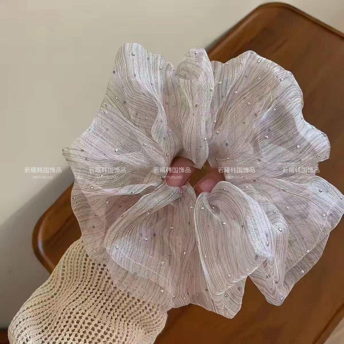 網紗碎花大腸圈髮圈