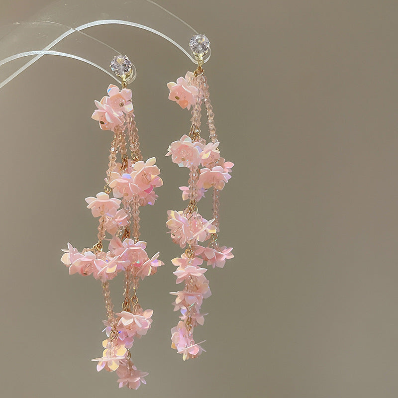 花朵流蘇耳環－細節特寫7｜https://igowo.tw/