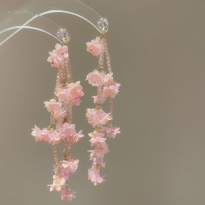 花朵流蘇耳環－細節特寫7｜https://igowo.tw/