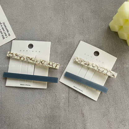 簡約經典髮夾－藍色系6cm款細節｜https://igowo.tw/