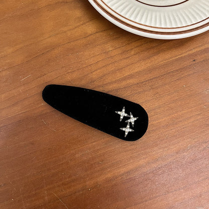 灰色絨面星星鑲鑽髮箍－細節特寫5｜https://igowo.tw/