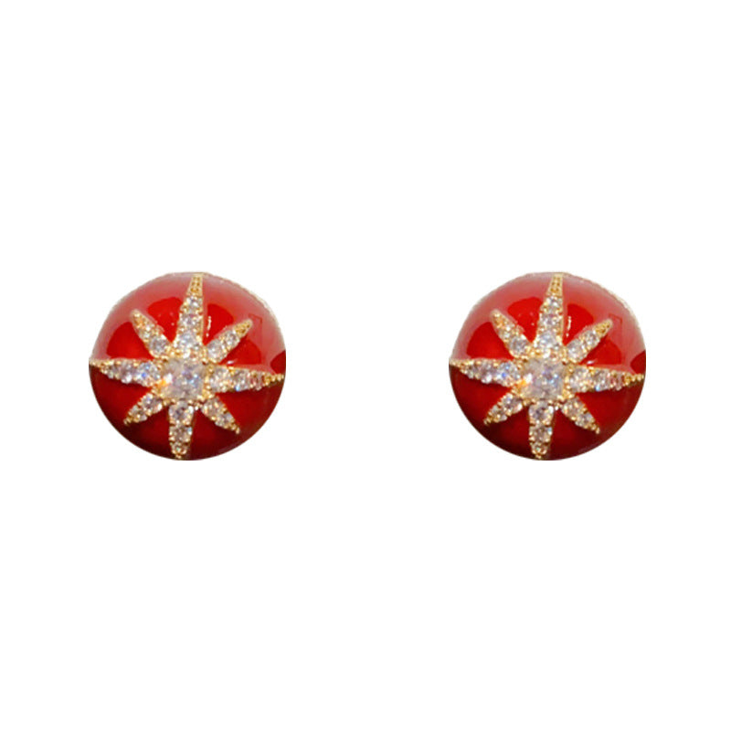 紅色簡約耳環－細節特寫128｜https://igowo.tw/