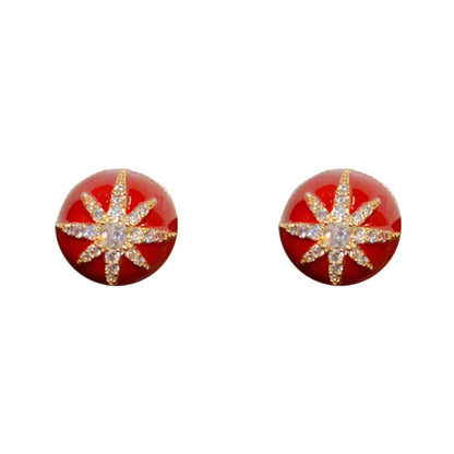紅色簡約耳環－細節特寫128｜https://igowo.tw/