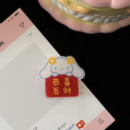 紅色文字髮夾