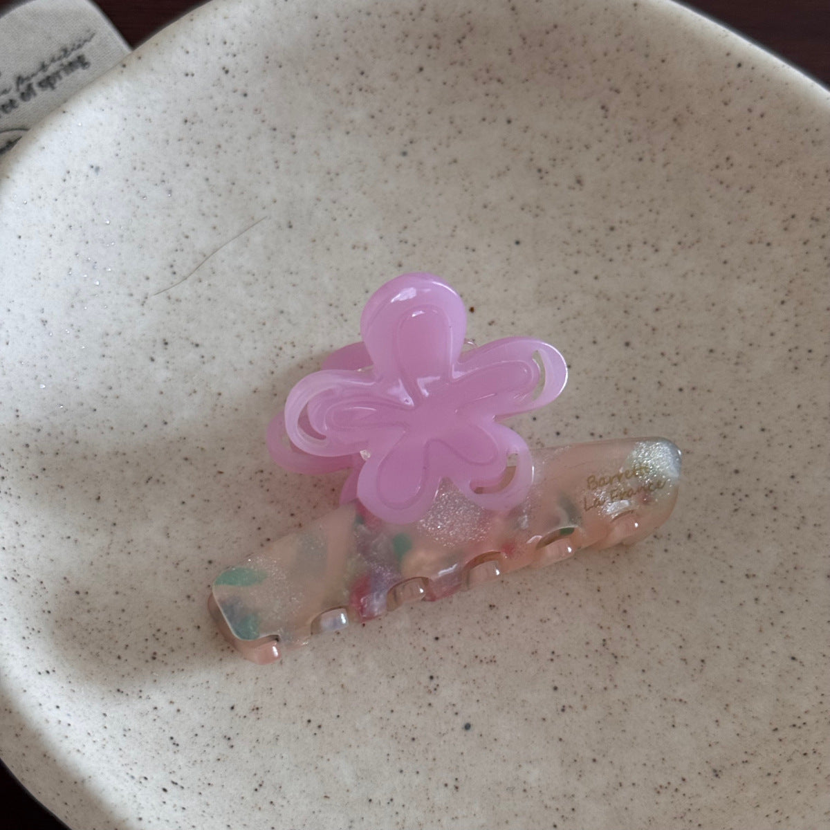 撞色醋酸板材花朵髮夾