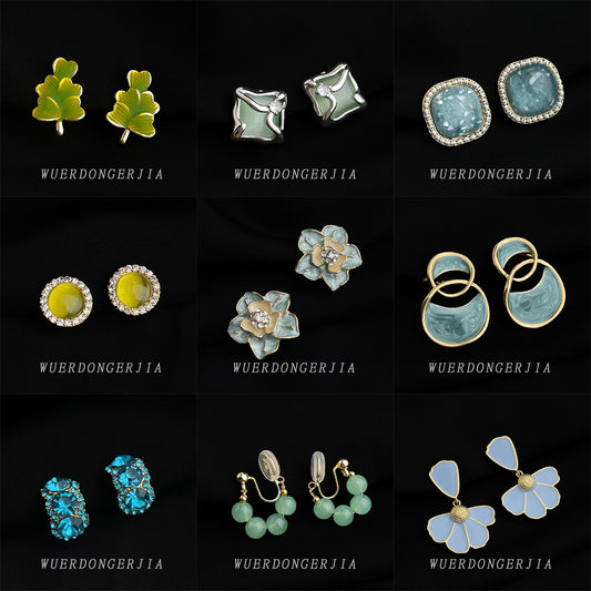 琺瑯花朵免耳洞耳夾－商品主圖｜https://igowo.tw/