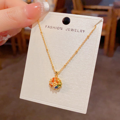 彩色鋯石花朵簡約耳環－第二視角實拍｜https://igowo.tw/
