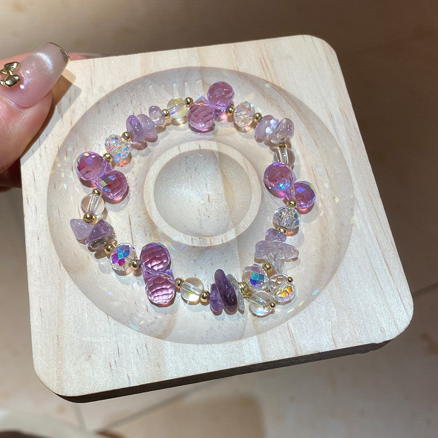 紫水晶蛇形纏繞串珠手鏈新中式復古百搭手串小眾氣質設計感手飾女