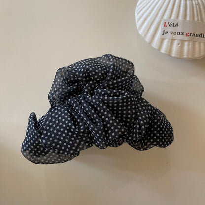 珍珠網紗波點髮夾