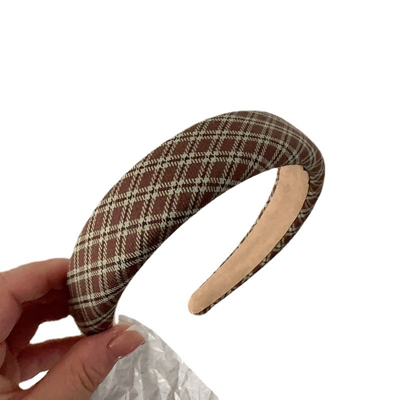 綠色布面格紋髮箍－綠色組-細格紋款細節｜https://igowo.tw/