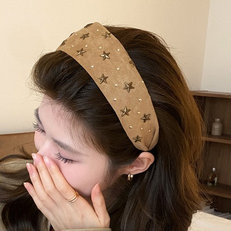 星星寬版髮箍－髮箍-藍色款細節1｜https://igowo.tw/