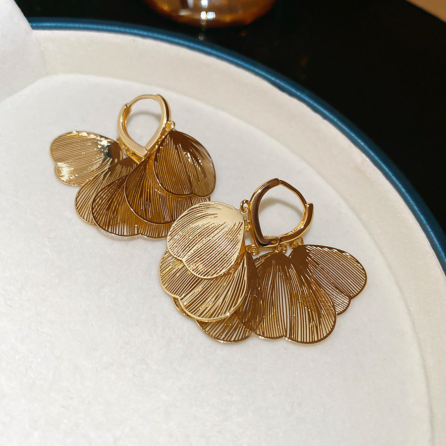 金色金屬簡約耳環－30#耳扣-金色款細節28｜https://igowo.tw/
