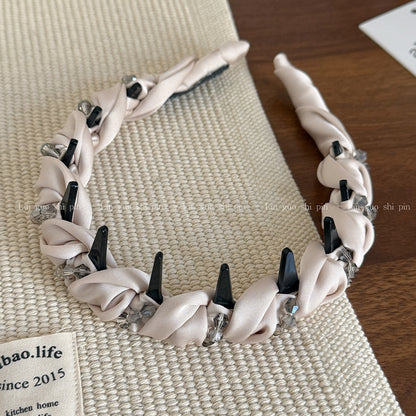 鏈條纏繞鑲鑽髮箍