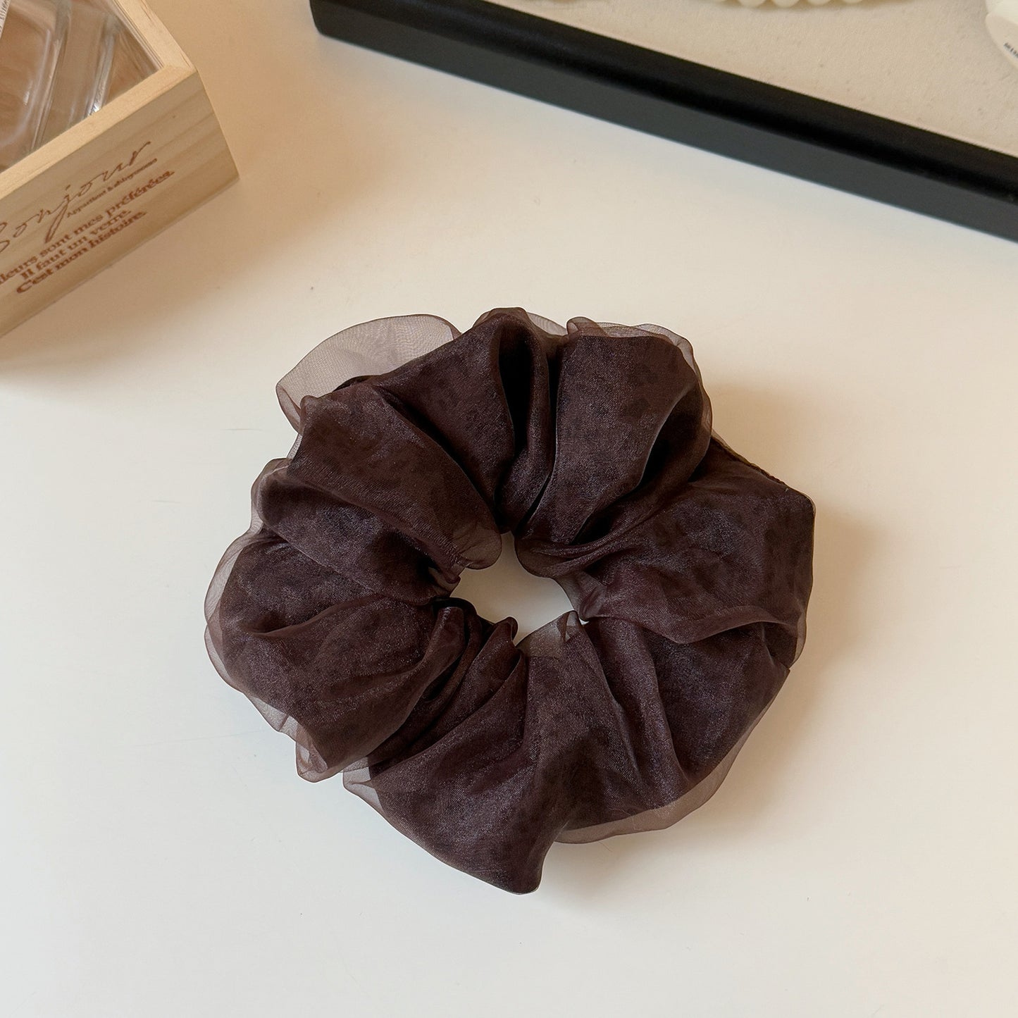 網紗豹紋復古髮圈