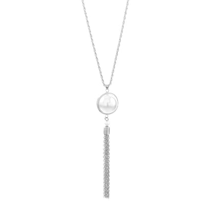 珍珠扭結流蘇墜飾項鍊