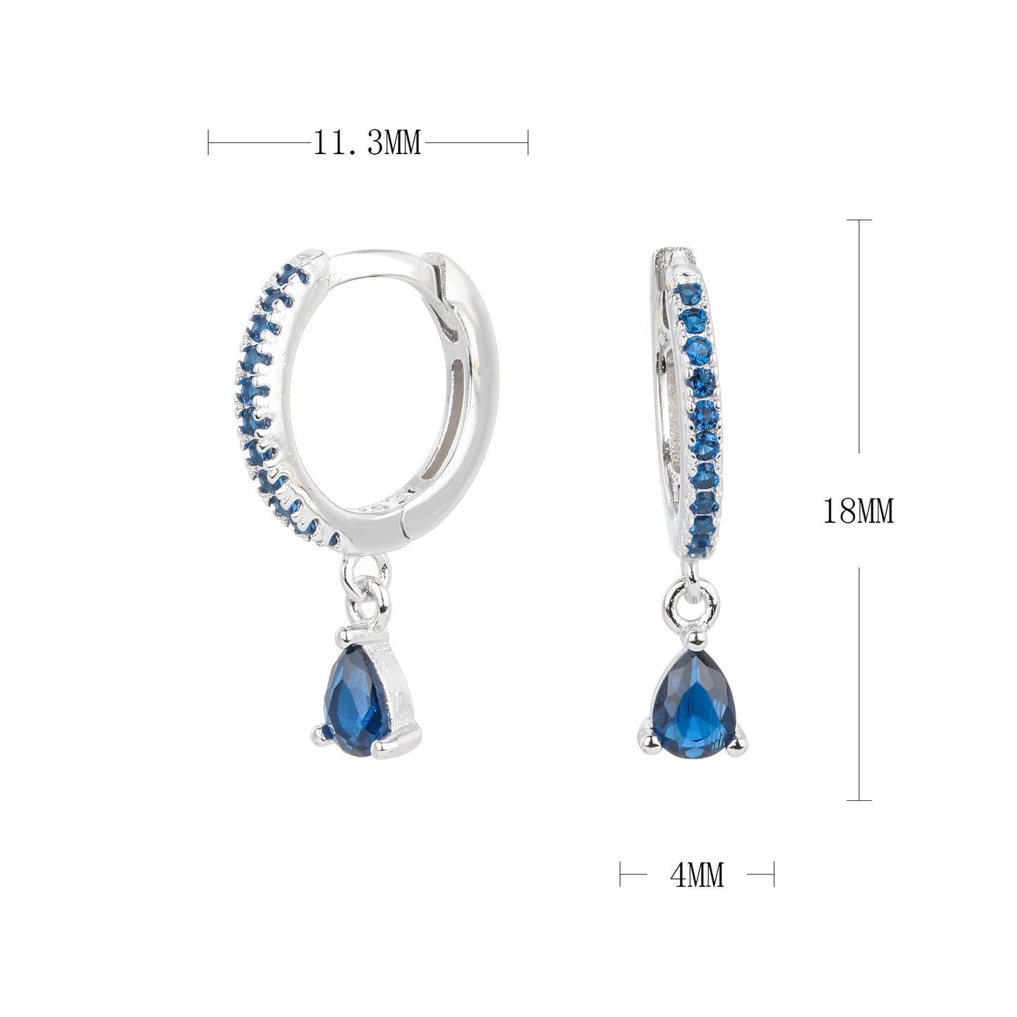 S925 耳環法式鑲鋯水滴形耳墜耳飾小眾輕奢百搭飾品