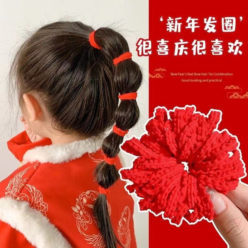 紅色簡約髮圈－商品主圖｜https://igowo.tw/