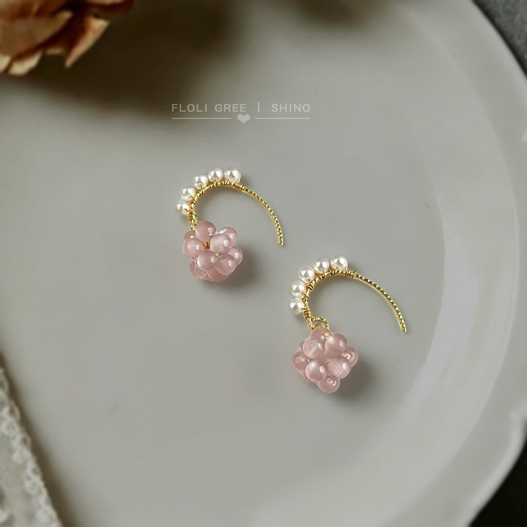 貓眼石玻璃耳環－商品主圖｜https://igowo.tw/