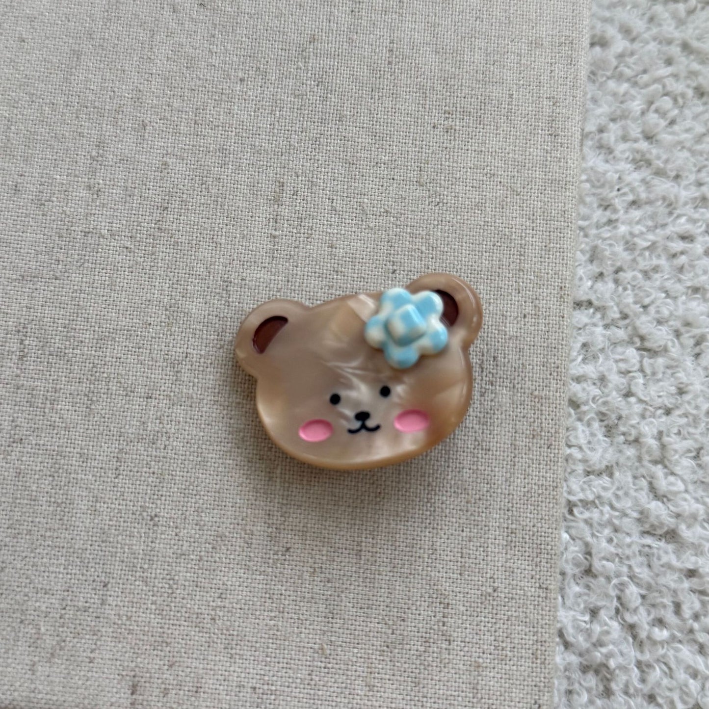 彩色小熊花朵髮夾