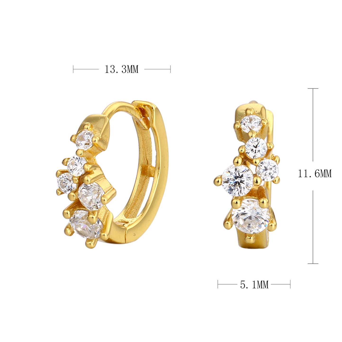 S925 耳環不規則鑲鋯石耳飾小眾輕奢百搭高級感飾品